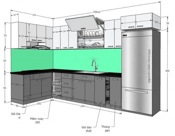 Tủ bếp đẹp 2020